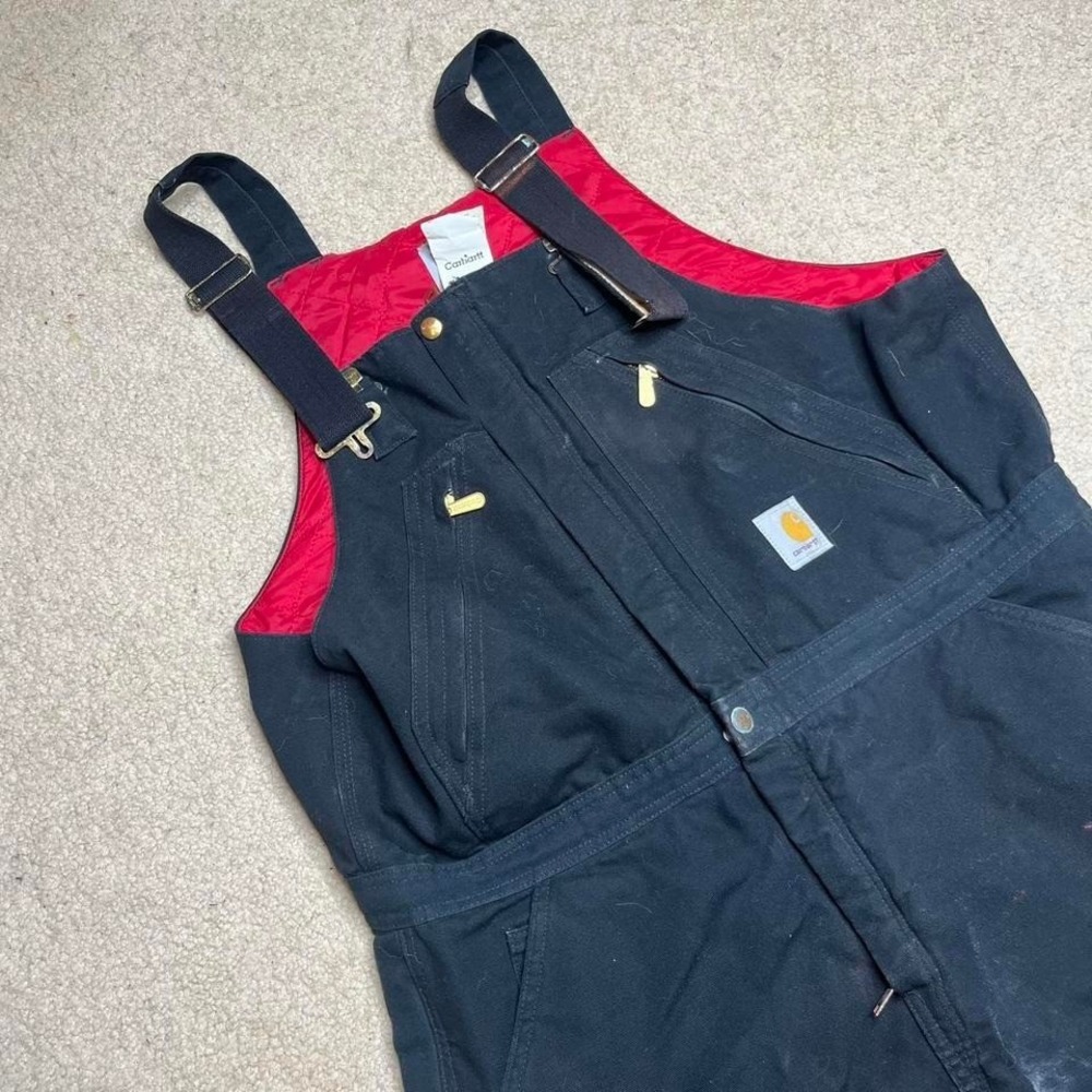 R38 BLK Carhartt Double Knee Black Overalls